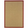 6’x9’ Beige and Red Plain Indoor Outdoor Area Rug