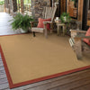 6’x9’ Beige and Red Plain Indoor Outdoor Area Rug