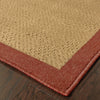 6’x9’ Beige and Red Plain Indoor Outdoor Area Rug