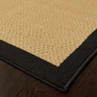 6’x9’ Beige and Black Plain Indoor Outdoor Area Rug