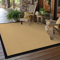 6’x9’ Beige and Black Plain Indoor Outdoor Area Rug