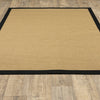 6’x9’ Beige and Black Plain Indoor Outdoor Area Rug