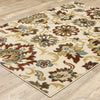 3’x5’ Ivory and Red Floral Vines Area Rug