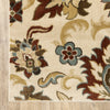 5’x7’ Ivory and Red Floral Vines Area Rug