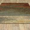 5’x7’ Blue and Brown Distressed Area Rug