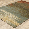 5’x7’ Blue and Brown Distressed Area Rug