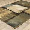 8’x10’ Brown and Beige Distressed Blocks Area Rug