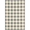 5’x8’ Gray and Ivory Gingham Indoor Outdoor Area Rug