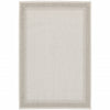 5’x7’ Ivory and Gray Bordered Indoor Outdoor Area Rug
