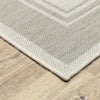 5’x7’ Ivory and Gray Bordered Indoor Outdoor Area Rug