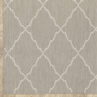 3’x5’ Gray and Ivory Trellis Indoor Outdoor Area Rug