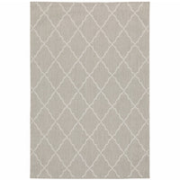 8’x10’ Gray and Ivory Trellis Indoor Outdoor Area Rug