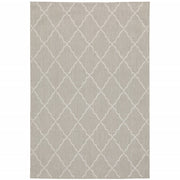 8’x10’ Gray and Ivory Trellis Indoor Outdoor Area Rug