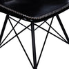 Black Contrast Stitch Leather Dining Chair