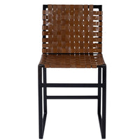 Brown Woven Leather Chair