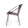 Modern Ring Shape Brown Leather Accent Chair