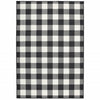 2’x4’ Black and Ivory Gingham Indoor Outdoor Area Rug