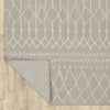 2’x7’ Gray and Ivory Geometric Indoor Outdoor Runner Rug