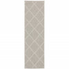 2’x7’ Gray and Ivory Trellis Indoor Outdoor Runner Rug