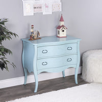 Distressed Blue 2 Drawer Bombay Chest