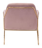 Comfy Square Pink Velvet and Gold Accent Arm Chair