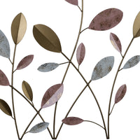 Muted Metal Botanical Stem Wall Décor