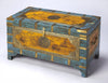 Hand Painted Brass Inlay Storage Trunk