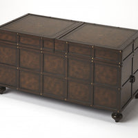 Dennard Faux Leather Storage Coffee Table