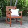 Brown Dining Armchair with Decorative Back