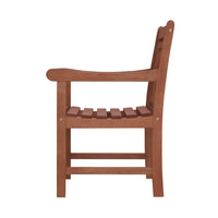 Brown Dining Armchair with Decorative Back