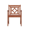Brown Dining Armchair with Decorative Back