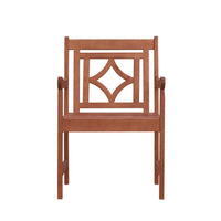 Brown Dining Armchair with Decorative Back