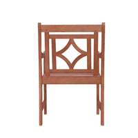 Brown Dining Armchair with Decorative Back