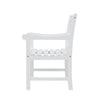 White Dining Armchair with Decorative Back