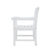 White Dining Armchair with Decorative Back