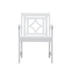 White Dining Armchair with Decorative Back