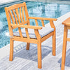 Light Wood Dining Armchair with Vertical Slats