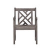 Distressed Patio Armchair with Diagonal Design