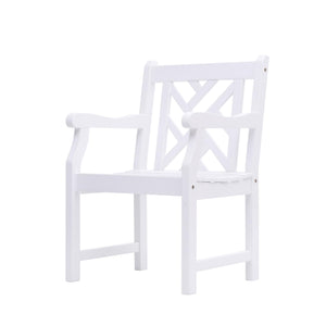 White Patio Armchair with Diagonal Design