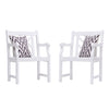 White Patio Armchair with Diagonal Design