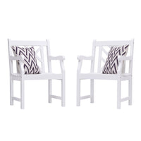 White Patio Armchair with Diagonal Design