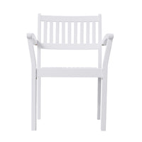 Set of Two White Stacking Armchairs