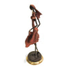 Vintage Bronze Dancing West African Woman Sculpture