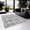 4’ x 6’ Gray Distressed Trellis Pattern Area Rug