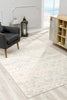 8’ x 11’ Ivory Distressed Ikat Pattern Area Rug