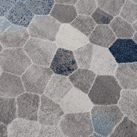 4’ x 6’ Navy Blue Cobblestone Pattern Area Rug