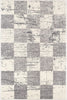 5’ x 8’ White and Gray Checkered Area Rug