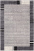 2’ x 4’ Gray Modern Bordered Area Rug