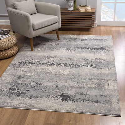 5’ x 8’ Gray Modern Abstract Area Rug