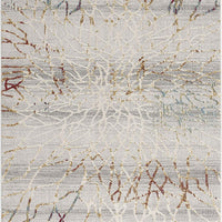 8’ x 11’ Gold and Ivory Abstract Branches Area Rug